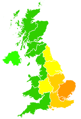 Click on a region for air pollution levels for 03/08/2011