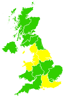Click on a region for air pollution levels for 03/09/1994