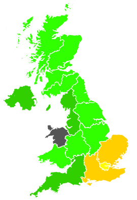 Click on a region for air pollution levels for 03/09/1996