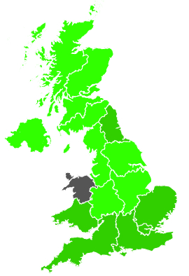 Click on a region for air pollution levels for 03/09/1997