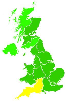 Click on a region for air pollution levels for 03/09/2021