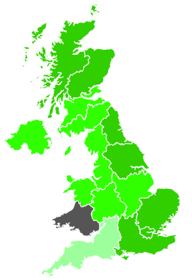 Click on a region for air pollution levels for 03/10/1989