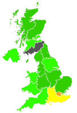 Click on a region for air pollution levels for 03/10/1997