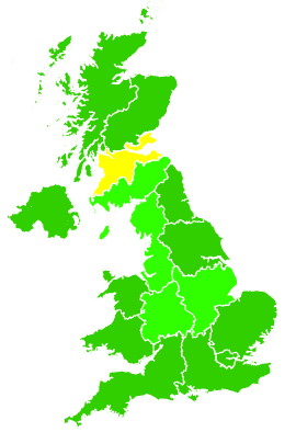Click on a region for air pollution levels for 03/10/1998