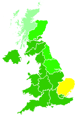 Click on a region for air pollution levels for 03/10/2004