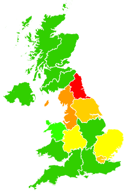 Click on a region for air pollution levels for 03/10/2015