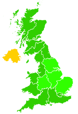 Click on a region for air pollution levels for 03/11/1998