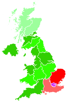 Click on a region for air pollution levels for 03/11/2001