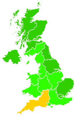 Click on a region for air pollution levels for 03/11/2004