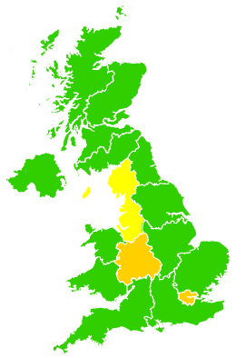 Click on a region for air pollution levels for 03/11/2006