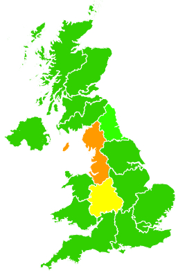 Click on a region for air pollution levels for 03/11/2007