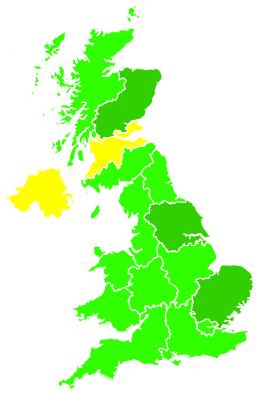 Click on a region for air pollution levels for 03/11/2008