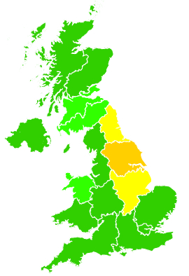 Click on a region for air pollution levels for 03/11/2015