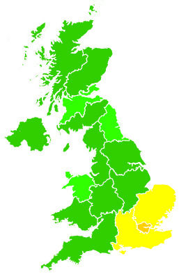 Click on a region for air pollution levels for 03/11/2017