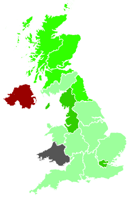 Click on a region for air pollution levels for 03/12/1989