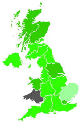 Click on a region for air pollution levels for 03/12/1990