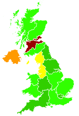 Click on a region for air pollution levels for 03/12/1997