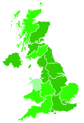 Click on a region for air pollution levels for 03/12/2003