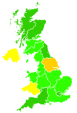 Click on a region for air pollution levels for 04/01/1993