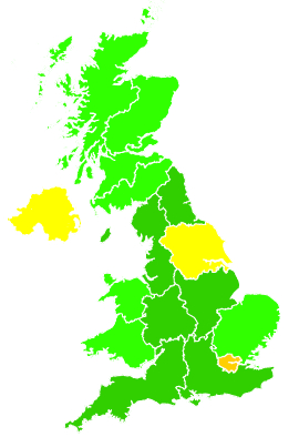 Click on a region for air pollution levels for 04/01/1995
