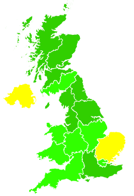 Click on a region for air pollution levels for 04/01/2003