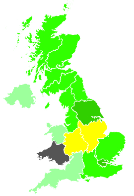 Click on a region for air pollution levels for 04/02/1991