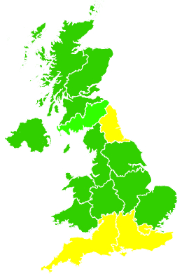 Click on a region for air pollution levels for 04/02/1998