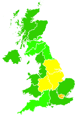 Click on a region for air pollution levels for 04/02/2007