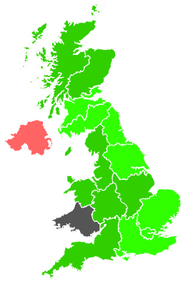 Click on a region for air pollution levels for 04/03/1991