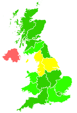 Click on a region for air pollution levels for 04/03/1997
