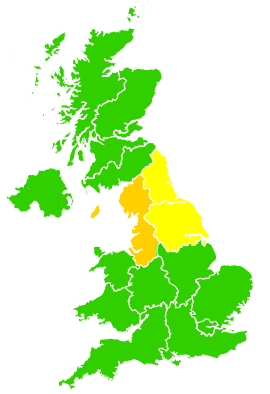 Click on a region for air pollution levels for 04/03/2001