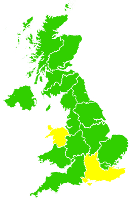 Click on a region for air pollution levels for 04/03/2009