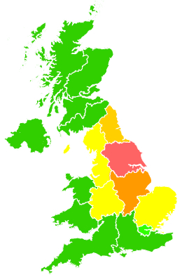 Click on a region for air pollution levels for 04/03/2018