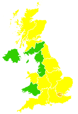 Click on a region for air pollution levels for 04/04/1996
