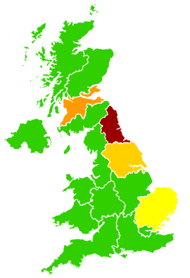Click on a region for air pollution levels for 04/04/1999