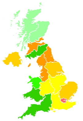 Click on a region for air pollution levels for 04/04/2002