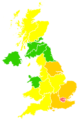 Click on a region for air pollution levels for 04/04/2009