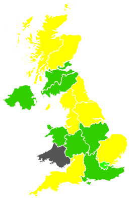 Click on a region for air pollution levels for 04/05/1991