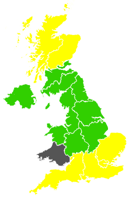 Click on a region for air pollution levels for 04/05/1992