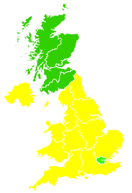 Click on a region for air pollution levels for 04/05/1993