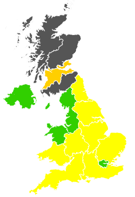 Click on a region for air pollution levels for 04/05/1999