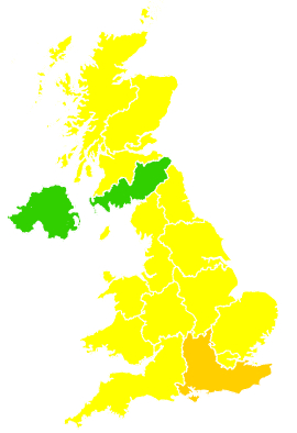 Click on a region for air pollution levels for 04/05/2003