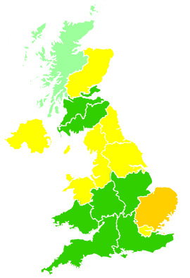 Click on a region for air pollution levels for 04/05/2005