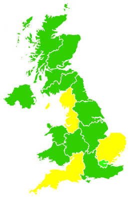 Click on a region for air pollution levels for 04/06/1992