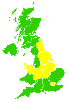 Click on a region for air pollution levels for 04/06/1996