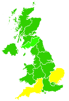 Click on a region for air pollution levels for 04/06/2018