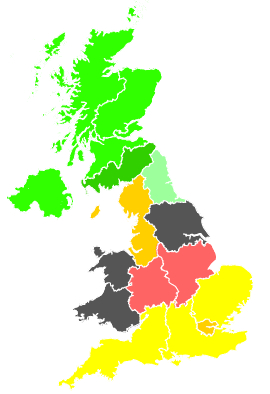 Click on a region for air pollution levels for 04/07/1987