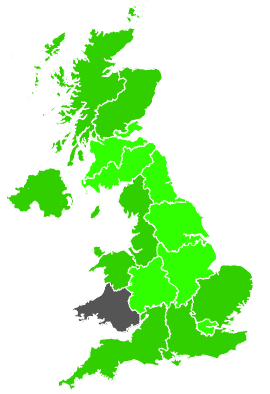 Click on a region for air pollution levels for 04/07/1990