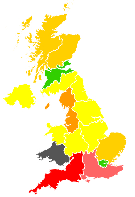 Click on a region for air pollution levels for 04/07/1991