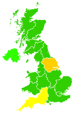 Click on a region for air pollution levels for 04/07/1997